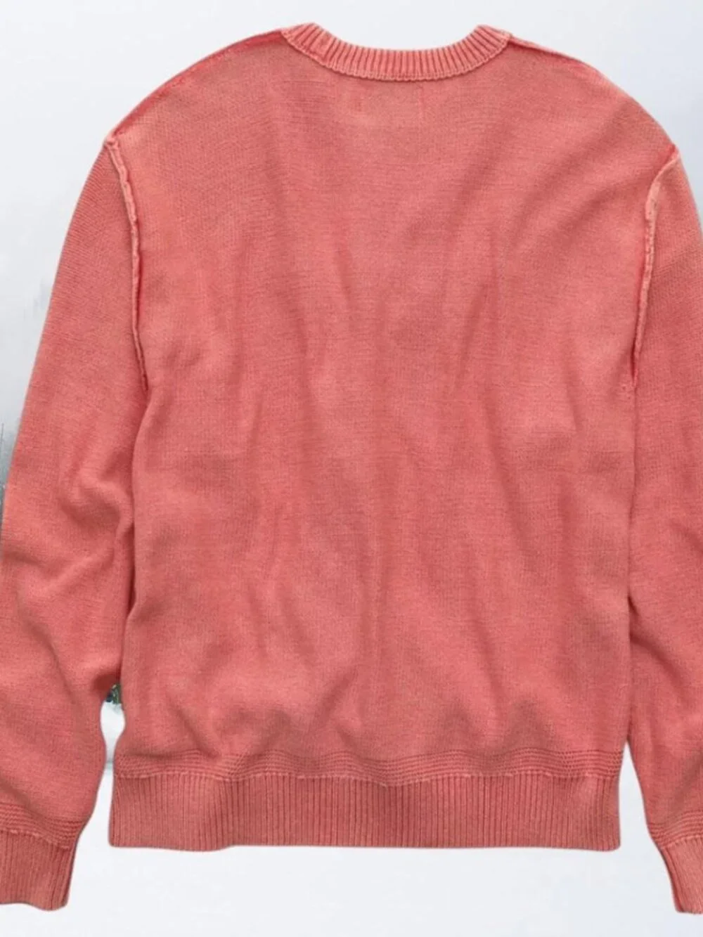 NEW!!! AMERICAN EAGLE WASHED RED REVERSE SWEATER -  100% COTTON - SIZE L